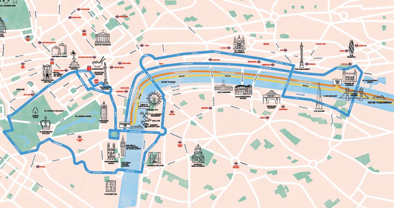 Map of the By Night Tour route