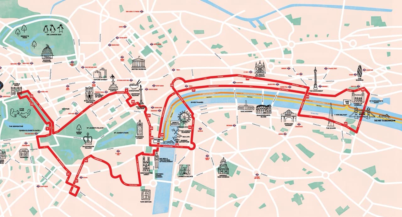 Map of the Red Route