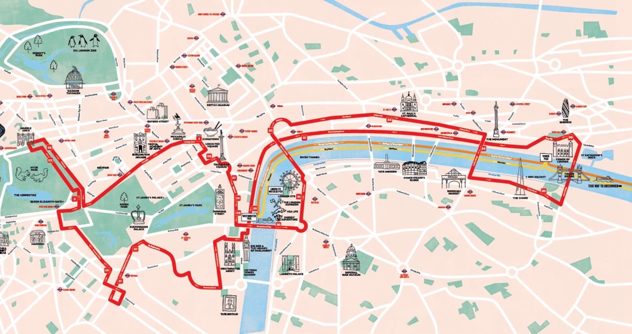 Map of the Red Route